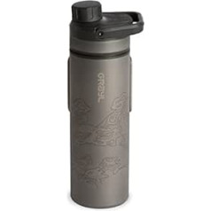 GRAYL Titanium UltraPress 500 ml Water Filter Bottle Covert Black - Filter for Hiking, Camping, Survival, Travel