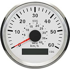 ELING GPS spidometrs 0–60 km/h 0–40 jūdzes stundā Laivu jahtu kuģu spidometrs 85 mm 12 V/24 V (LED norāda kursu, nevis odometru)