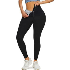 Bingrong Sauna Sports Trousers Women's Weight Loss Trousers High Waist Sweat Pants Sweat Jogging Bottoms Long Thermal Running Trousers Training Trousers Sweat Pants Sauna Trousers Leggings Pants, black