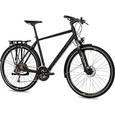 Airtracks vīriešu pārgājiena velosipēds 28 collu pārgājienu velosipēds TR.2850 Shimano Deore 27 ātrumu M592 SGS 9 pakāpju pārslēdzēja pārnesums, melns matēts — rāmja augstums 52 cm un 56 cm — 2023. gada modelis