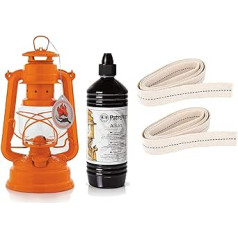 Feuerhand Baby Special 276 Storm Lantern Starter Set with 1 Litre Alkane and 2 Replacement Wicks (Pastel Orange)