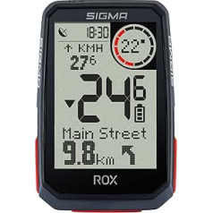 SIGMA SPORT ROX 4.0 melns HR komplekts | Velosipēdu dators bezvadu GPS un navigācijas sistēma, ieskaitot sirdsdarbības sensoru | Āra GPS navigācija ar augstuma mērīšanu