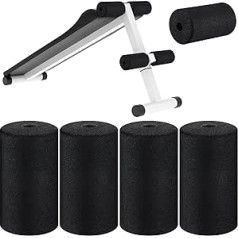 Deekin 4 Pieces Foam Foot Pads Rollers Buffer Tube Cover for Home Gym Equipment Replacement 16x8.6cm Inner Diameter 2cm Weight Bench Inversion Table