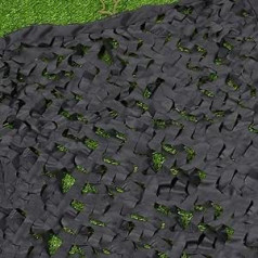 Black Camouflage Net 5 x 6 m (16 ft x 20 ft) Camping Sun Protection Shooting Hunting Blinds Garden Roof Fence Sun Protection Camo Net Theme Party Photography Background Decoration Lightweight and Durable