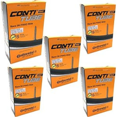 Continental Race 28 velosipēda iekšējā caurule ar Presta vārstu 60 mm, 700 x 25-32 c, melns iepakojums pa 5