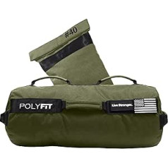 Polyfit Sandbag Pro — treniņu smilšu maiss ar trīskāršu Velcro aizdari un pastiprinātu neilona siksnu — smiltis nav iekļautas komplektā — vairākas krāsas un izmēri