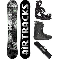 Airtracks Pixel Bomb snovborda komplekts Wide Carbon Snowboard Flat Rocker + Soft Binding Master + Boots + SB Bag 148 153 158 163 cm