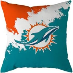 NFL Miami Dolphins Futbola spilvens Brush Spilvens Dīvāna spilvens 50 x 50 cm, daudzkrāsains