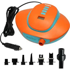 FunWater Electric Fast Air Pump - Portable, 16 PSI Electric SUP Air Pump Compressor for Inflatable Stand Up Paddle Board Pool Boat with 6 Nozzles