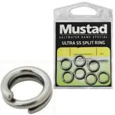 Mustad Ultra SS Split Ring makšķerēšanas termināla piederumi (5 iepakojumi), daudzkrāsains, 11. izmērs