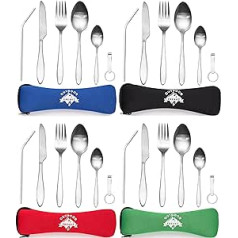 OUTDOOR FREAKZ Outdoor Travel Cutlery and Camping Cutlery Stainless Steel with Neoprene Cover