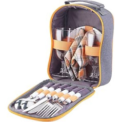 PEARL Picnic tableware: picnic set for 2 people: glasses, napkins, plates, cutlery (picnic tableware set)