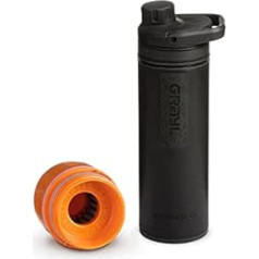 Grayl UltraPress āra un ceļojumu ūdens filtrs 150 l ūdens filtra kasetnei, maināma vāka melna ar 1 rezerves filtru