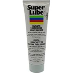 Super Lube 97008 silikona bremžu eļļošana ar PTFE, 8 unces caurule, balta caurspīdīga