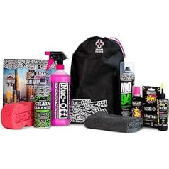 Muc-Off Ultimate Commuter Kit — Velosipēdu piederumi braukšanai — Velosipēdu kopšanas un Velosipēdu sadalīšanas Komplekts — ar Velosipēdu tīrītāju, Velosipēdu ķēdes tīrītāju un BAM! Punkciju remonts