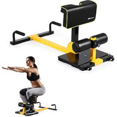 RELAX4LIFE pietupienu trenažieris, Sissy squat Machine regulējams, 8-in-1 daudzfunkcionāls treniņu aprīkojums, Dzelzs kāju trenažieris, līdz 120 kg, vēdera sēžamvietas trenažieris ar aizsargpaliktni, rullējams