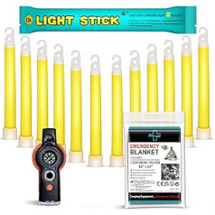 General Medi Pack of 12 Premium Industrial Quality Glow Sticks with a Duration of up to 12 Hours, Individually Wrapped