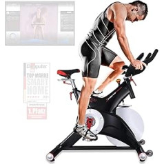 Sportstech SX500 Premium Ergometer Exercise Bike with 25 kg Flywheel & Multiplayer App. Heart Rate Belt Computer, Home Trainer Bicycle, Training Equipment for Endurance Training, Indoor Cycling Bike