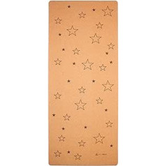 Yoga mat for children made of cork and rubber with stars, size 122 x 61 cm, non-toxic, non-slip, vegan and sustainable, eco yoga mat including yoga bag