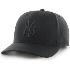 '47 MLB New York Yankees Cold Zone MVP DP Unisex beisbola cepure, regulējama, augstas kvalitātes dizains, melns logotips, melns, melns