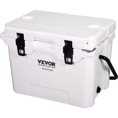 VEVOR Passive Cool Box Ice Box 27,53 L, Izolēta Cool Box Camping Thermal Box 20-25 kannas, Camping Box Ledusskapis ar pudeļu attaisāmo, Izolācijas Cool Box Pārnēsājams, Ledus lādes dzesētājs daudzfunkcionāls, Balts,