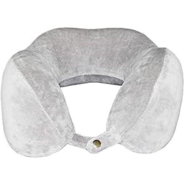 Merino BETTEN Ergonomic Travel Pillow Neck Pillow with Memory Foam and Plush Cover Natural Viscose 27 x 27 x 13 cm, darkgray