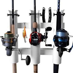 Rod-Runner 3 Rod Holder White Tri-Mount Fishing Rod Holder