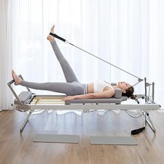 RVUEM salokāms Pilates Reformer Pilates aparāts un aprīkojums Jogas treniņu aprīkojums lietošanai mājās Daudzfunkcionāla saliekama jogas gulta, kas piemērota iesācējiem un pieredzējušiem lietotājiem
