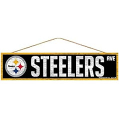 Wincraft NFL Pittsburgh Steelers SignWood Avenue dizains, komandas krāsa, 4 x 17 cm