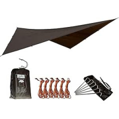 Waterproof Camping Tarpaulin (3.3 × 4.4 m, Coyote Brown)