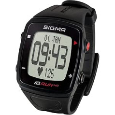 Sigma iD.Run HR skriešanas pulkstenis melns GPS pulsometrs sporta pulkstenis aktivitāšu izsekotājs skriešanas dators sporta dators