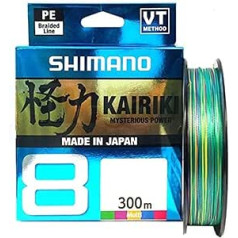 Shimano Kairiki 8 59WPLA68R2 300 metru daudzkrāsaina 8 virzienu pīta makšķerēšanas aukla