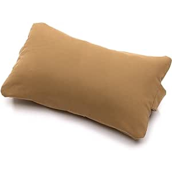 Hanskruchen® Travel Pillow 20 x 30 cm Made in Germany Down Feather Pillow 100% Cotton Suitable for Allergy Sufferers Colour: Sand