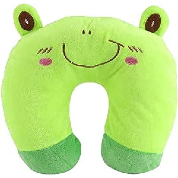 Yctze Children's Neck Pillow, Animal Travel Neck Cotton Pillow, Soft U-shaped Car Headrest Toy Cushion, Black Cattravel Pillow, Children's Travel Pillow Children (Type A)