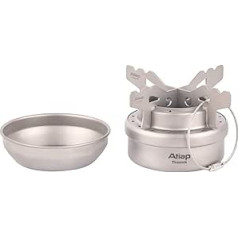 ATiAP Alcohol Stove Titanium Portable Camping Backpacking Hiking Stove with Cross Stand Carry Bag (with Fire Cover )