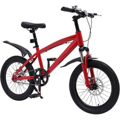 18 Inch Children's Boys Girls Bicycle Children's Bicycle Girls Boys Mountain Bike Red with Handbrake Back Pedal and Bicycle Stand for Children Between 4.1 and 4.59 Feet