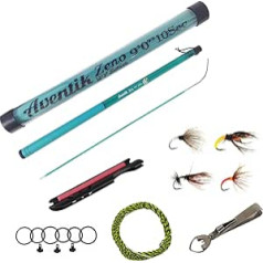 Aventik Zeno S2 Glass Tenkara Pole with 2 Extra Rod Sections, 10 Seconds in 9ft/10ft, Excellent Durability and Strength, Folded to Only 14.6