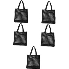 SHERCHPRY uzglabāšanas soma Tote Bag Pack of 5 ažūra adīšanas soma Pludmales soma plecu soma plecu soma Tīkla soma Crossbody soma Sieviešu rokassomiņa Trikotāžas tamborēšanas iepirkumu soma