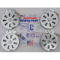 4 Mechanical Fisher's Yo Yo Fishing Reels Pack of 4 Reels Yoyo Fish Trap (Flat Trigger Model)