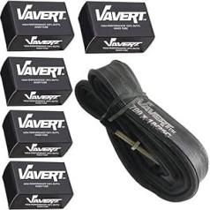 VAVERTTUB Vavert caurule 700 x 18/25 C Presta vārsts (80 mm) — 5 iekšējo cauruļu komplekts, melns, 700 x 18/25 C vārsts (80 mm)