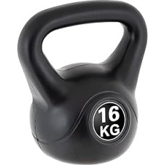 Kettlebell Kettlebell apaļais svars 16 kg Black Workout Spēka treniņš Kardio treniņu Fitnesa Aprīkojums Mājai ar Koka Kasti