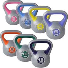 Vinyl Kettlebell | SportVida | Kettlebell 2 to 12 kg | Strength Training with Swing Dumbbell for Fat Burning and Muscle Building | Ball Weight | Hand Weight