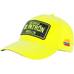 El Patron Medellin Colombia Neona dzeltena Rhinestone melna beisbola cepure - unisex