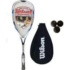 Wilson Hyper Hammer Carbon 120 zila skvoša rakete + 3 skvoša bumbiņas Wilson