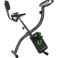 Tunturi Cardio Fit B25 X Bike Heimtrainer Fahrrad klappbar/Fitnessfahrrad/Hometrainer Fahrrad Trainer mit Rückenlehne +Tablethalterung und LCD-Bildschirmanzeige - Schwarz