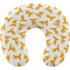 Oudrspo Fox with Big Ears, Neck Pillow for Sleeping, U Shaped Travel Pillow, Neck Support Pillow, Airplane Pillow for Home and Office