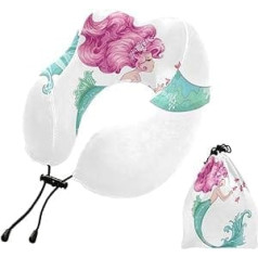 YOUJUNER Travel Pillow Cute Mermaid Memory Foam Neck Pillow Support Pillow Neck Pillow