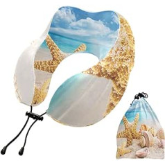 YOUJUNER Travel Pillow Beach Starfish Memory Foam Neck Pillow Support Pillow Kakla spilvens