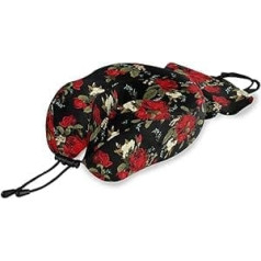 QMIN Reisekissen Vintage Rose Floral Blätter Memory-Schaum Nackenkissen Unterstützung U-Form Kissen ergonomisches Nackenkissen Reiseset für Langstreckenflugzeuge Auto Zug