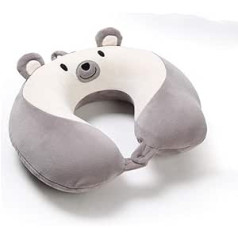 MMD U-veida spilvens Travel Nap Pillow kakla spilvens vīriešiem un sievietēm (krāsa: pelēka)